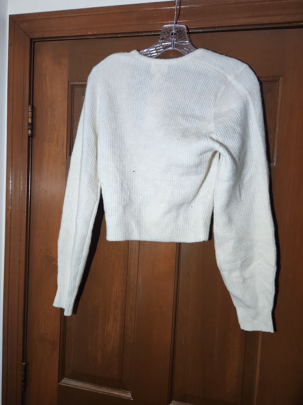 H&M Women’s White Ribbed Cropped Sweater XS NWT